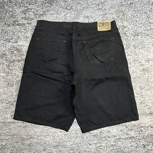 Polo Jeans Co. Ralph Lauren Shorts Mens 38 Black Banner Twill Denim Jorts Y2K